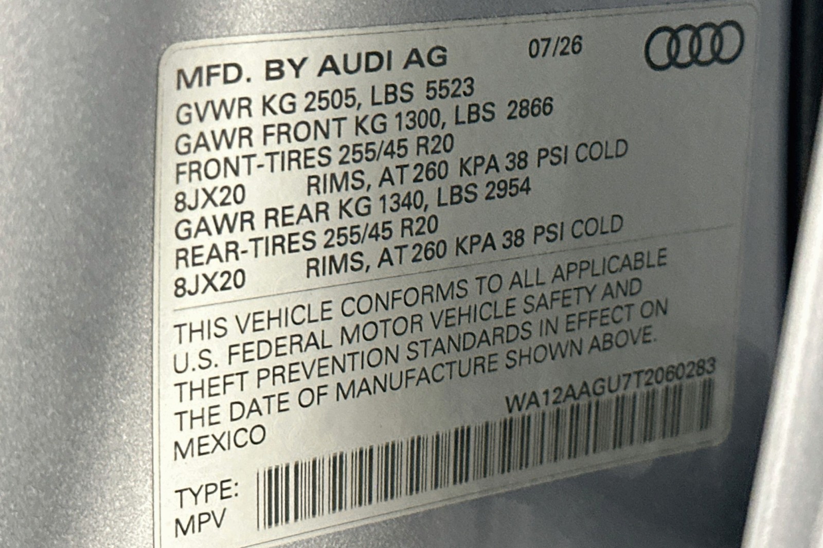 New 2026 Florett Silver Metallic Audi Premium Plus image 21