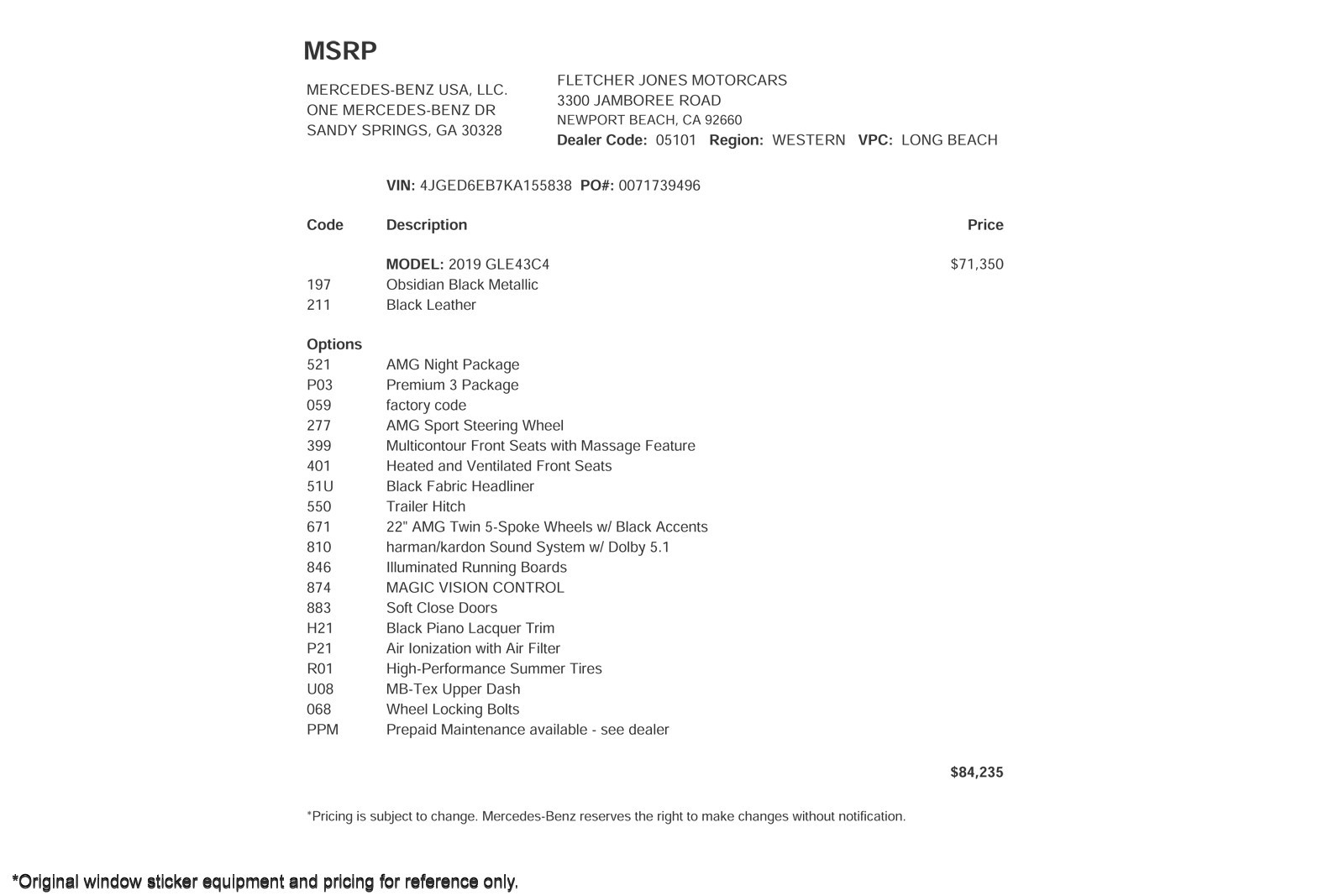 Used 2019 Obsidian Black Metallic Mercedes-Benz AMG® GLE 43 4MATIC Coupe image 2