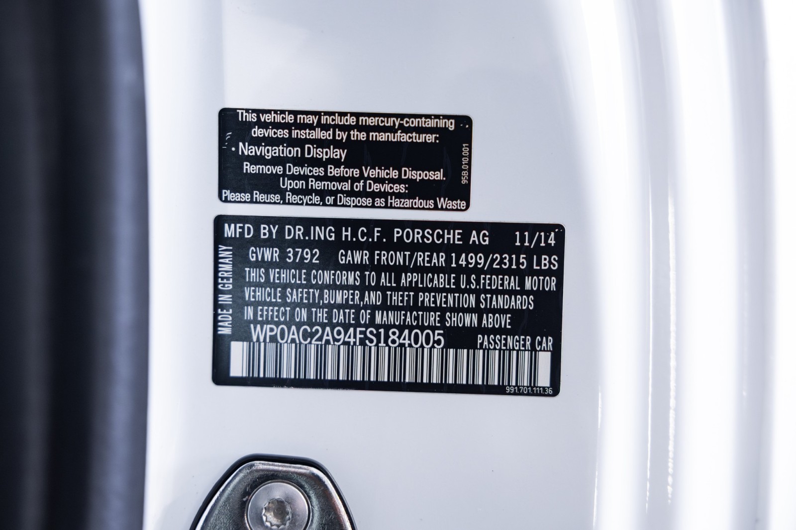 Used Car 2015 Porsche 911  Gt3 For Sale Under $140,000 In Boerne, Texas