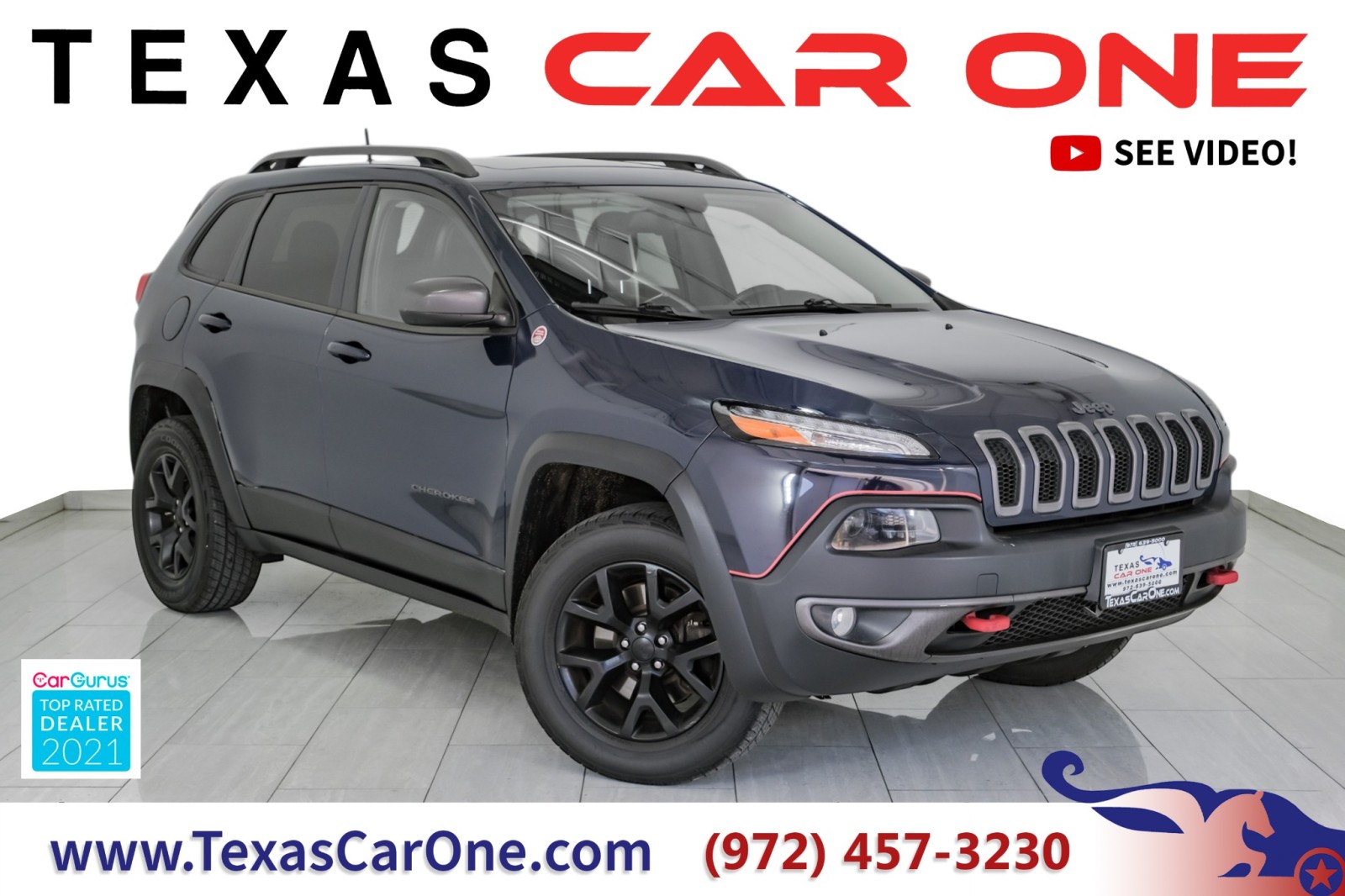 2016 Jeep Cherokee TRAILHAWK 4WD NAVIGATION PANORAMA LEATHER HEATED S 1