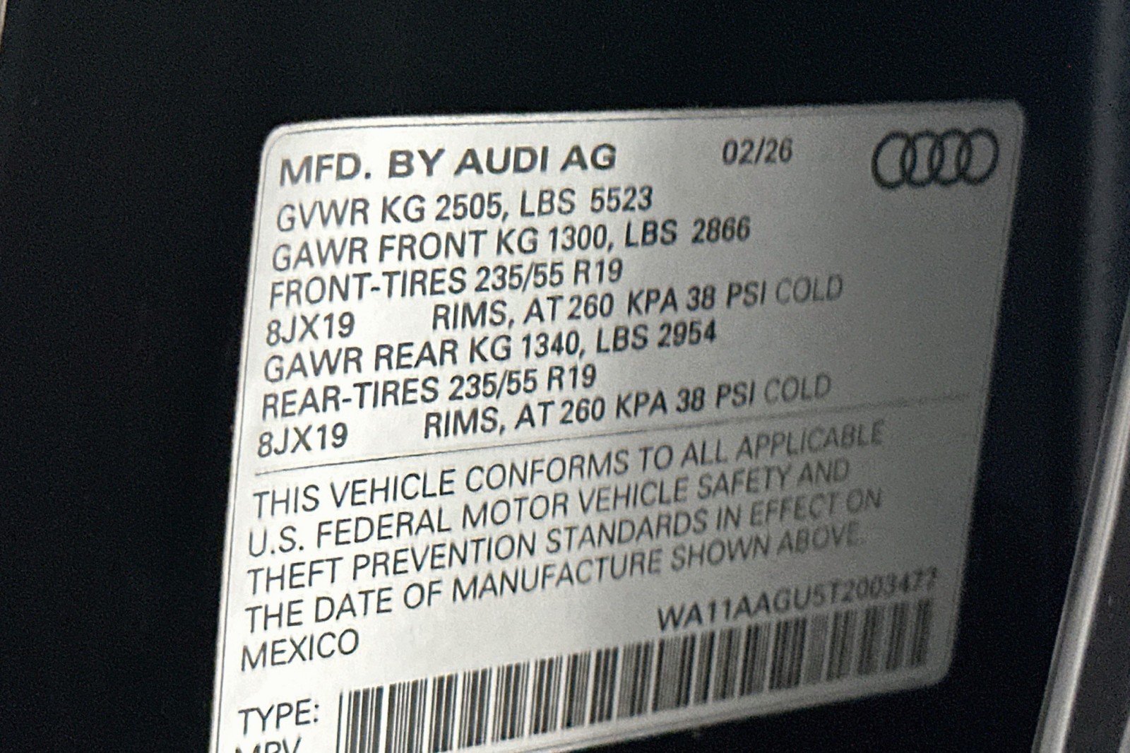 Used 2026 Mythos Black Metallic Audi Premium image 24