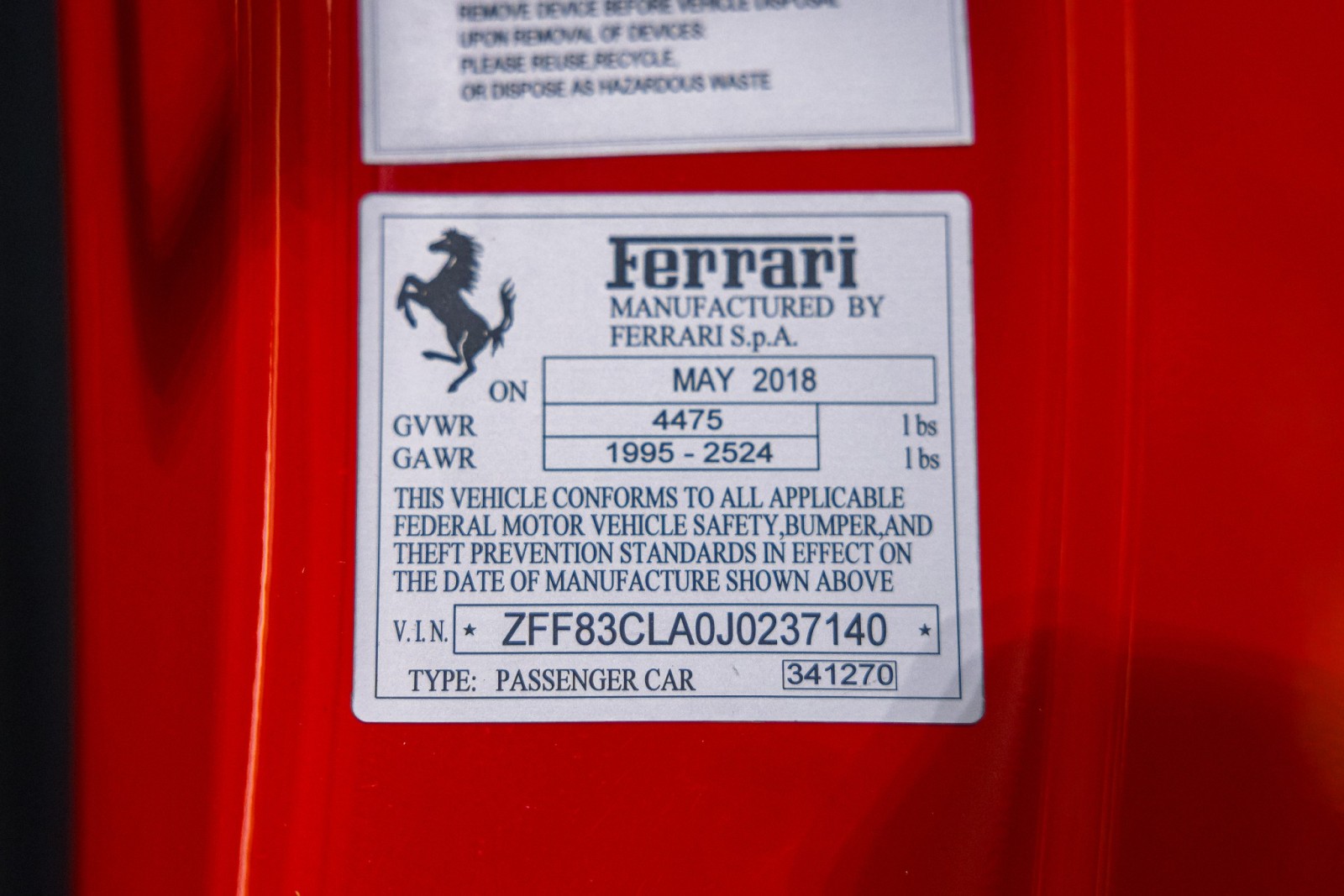 Used Car 2018 Ferrari 812 Superfast  For Sale Under $350,000 In Boerne, Texas