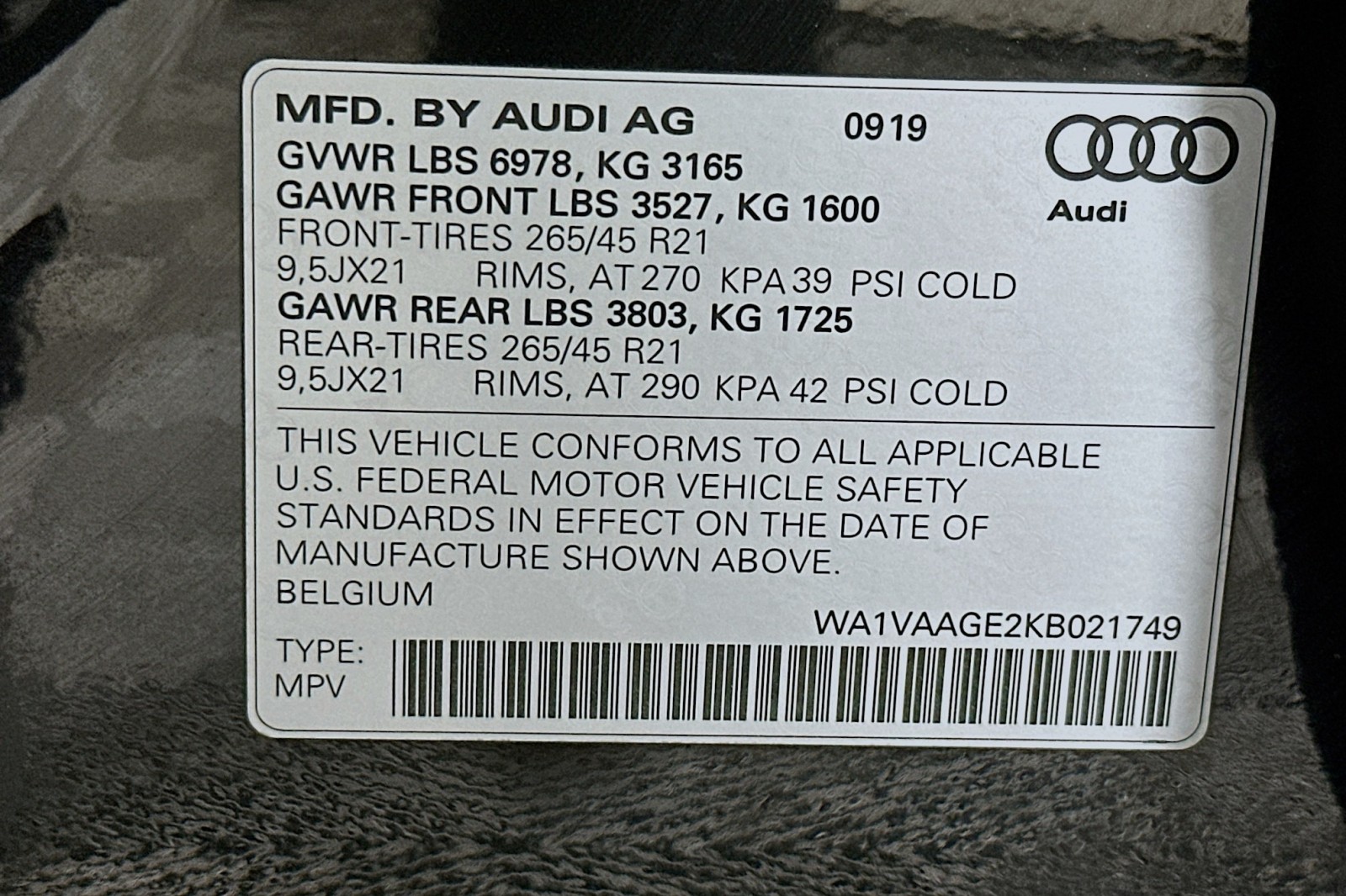 Used 2019 Mythos Black Metallic Audi Prestige image 24