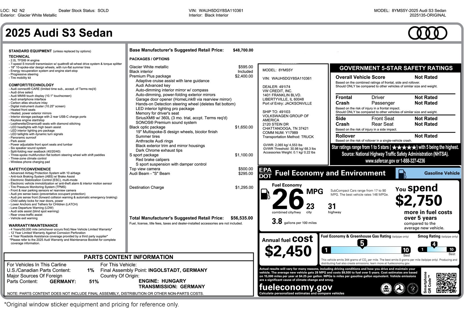 Used 2025 Glacier White Metallic Audi Premium Plus 2.0 TFSI quattro image 26