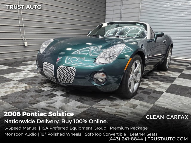 Envious Emerald Green Met 2006 Pontiac Solstice Convertible Rear-Wheel Drive 5-Speed Manual