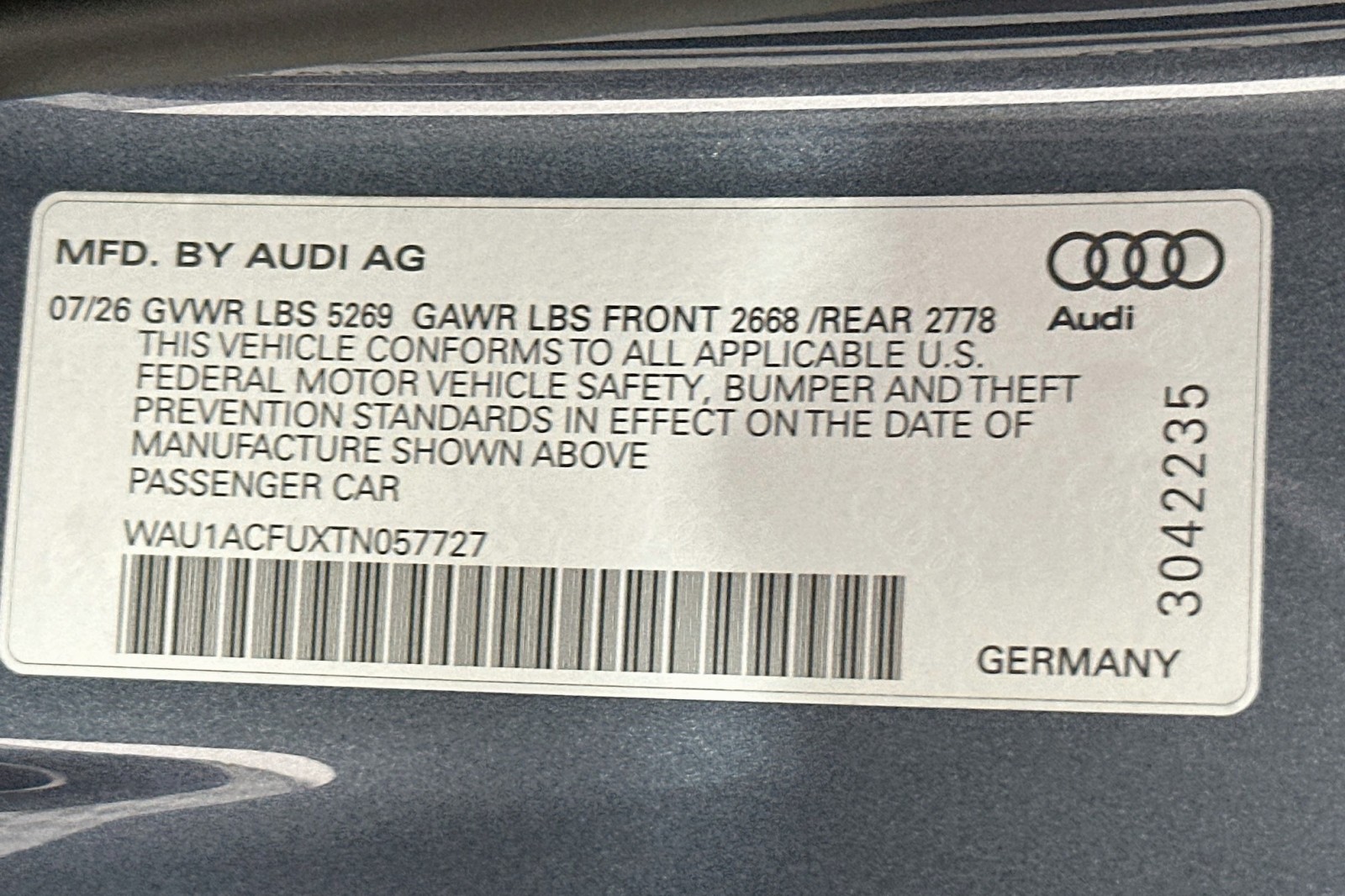 New 2026 Horizon Blue Metallic Audi Premium image 18