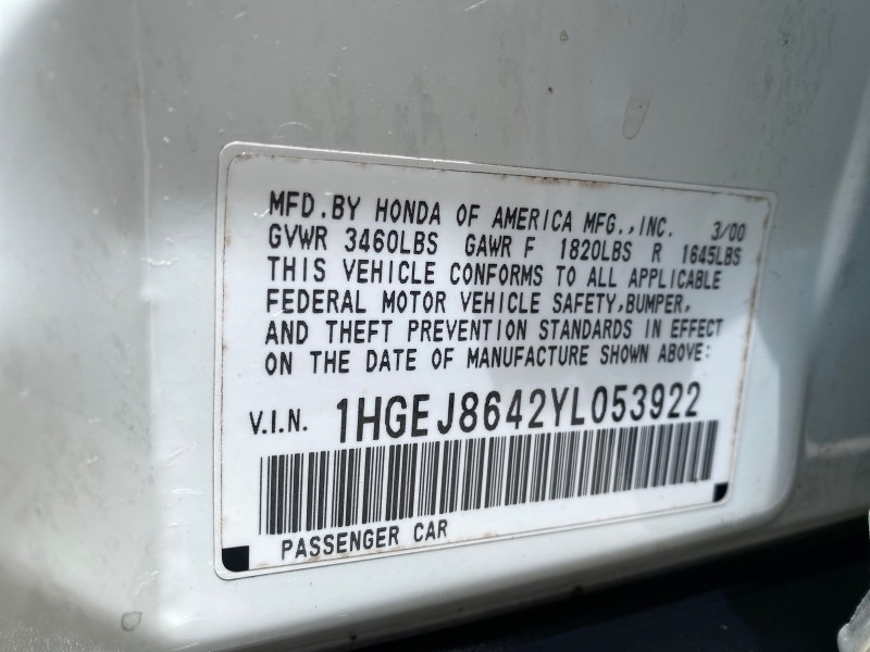 2000 Honda Civic EX LOW MILES 45,406 in , 