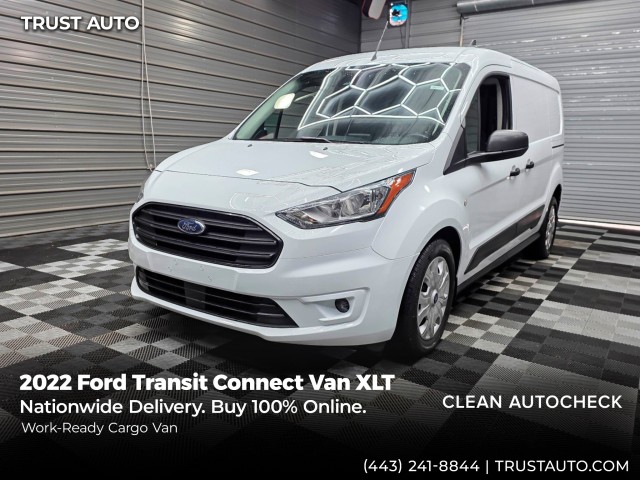 Frozen White 2022 Ford Transit Connect Van Front-Wheel Drive Automatic