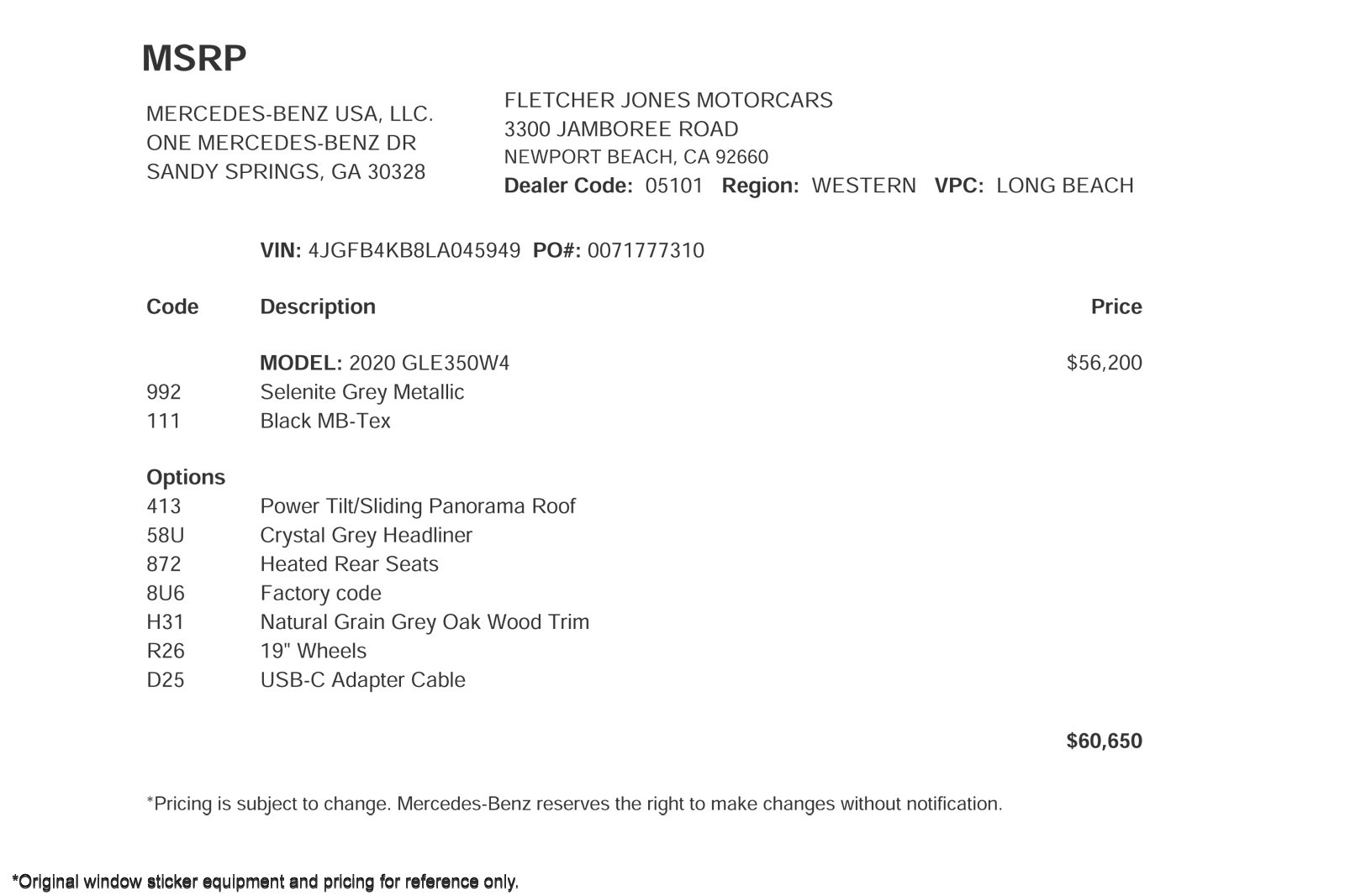 Used 2020 Selenite Grey Metallic Mercedes-Benz GLE 350 4MATIC® SUV image 2