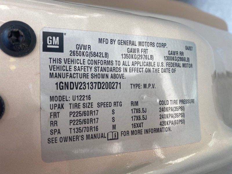 2007 Chevrolet Uplander LS LOW MILES 46,982 VAN in , 