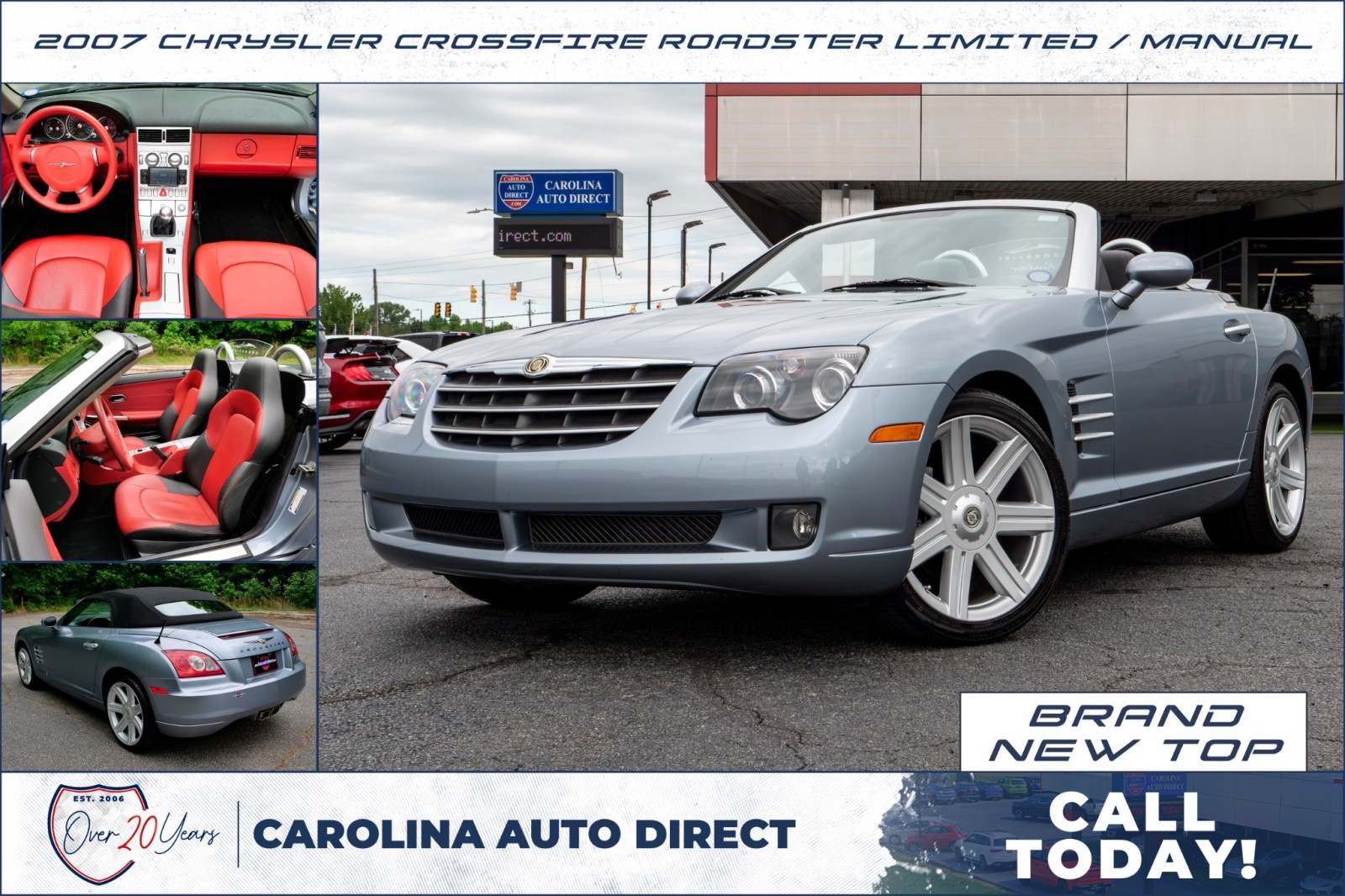 Sapphire Silver Blue Met 2007 Chrysler Crossfire Limited Roadster RWD Convertible Rear-Wheel Drive Automatic
