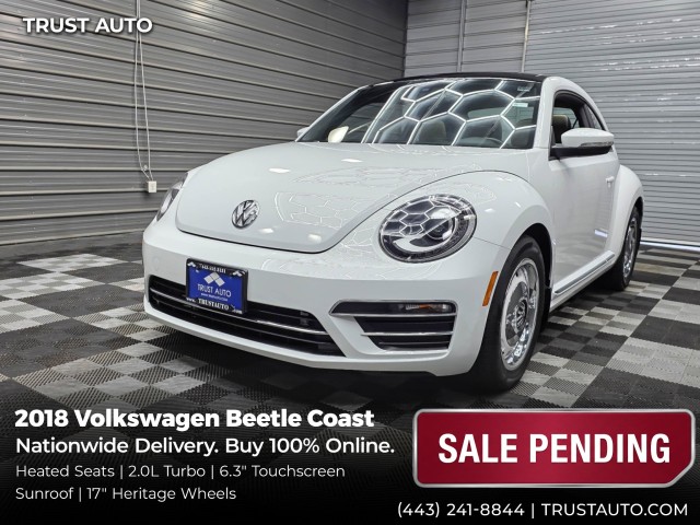 Pure White 2018 Volkswagen Beetle Hatchback Front-Wheel Drive 6-Speed Automatic