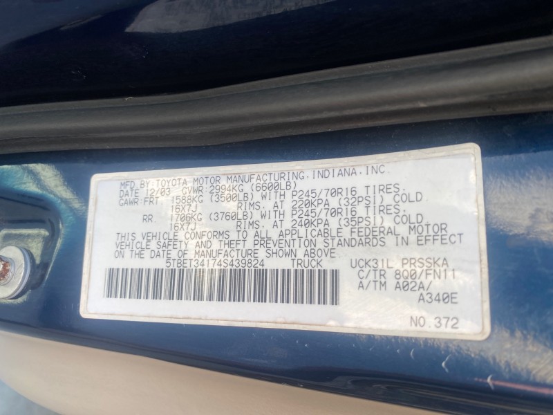 2004 Toyota Tundra SR5 V8 4.7 CREW CAB  FLORIDA in , 