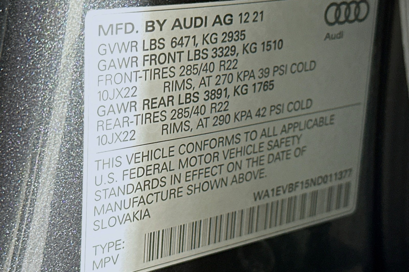 Used 2022 Daytona Gray Pearl Effect Audi Premium Plus image 24