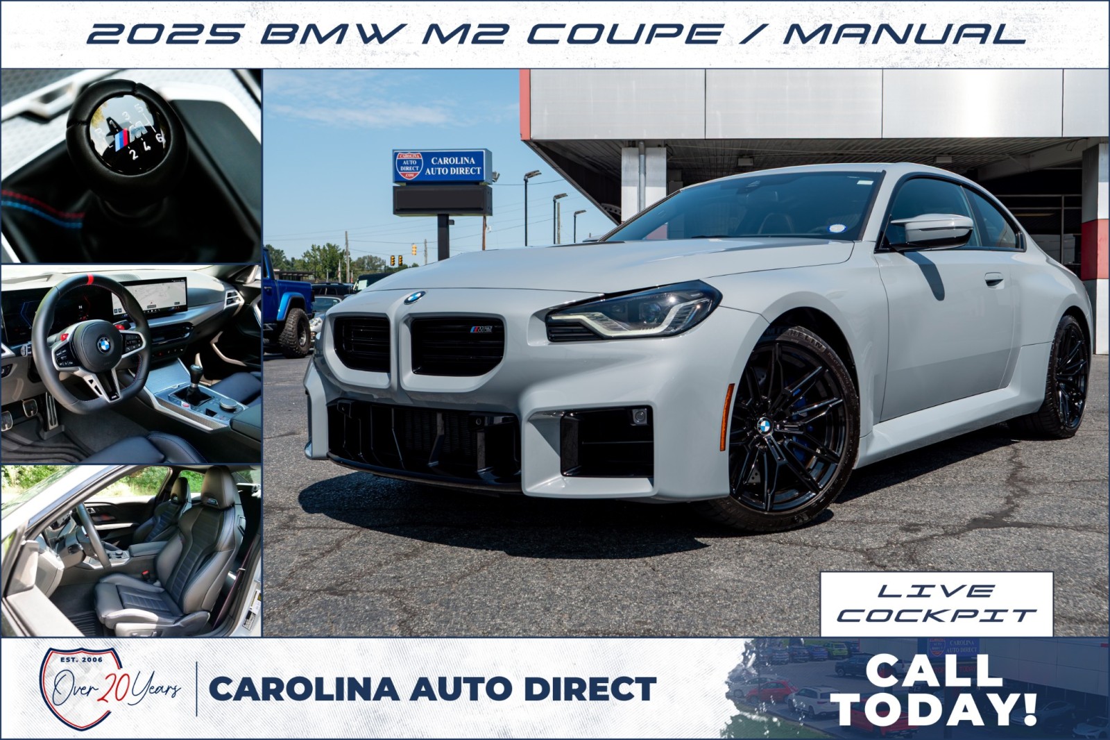 Gray (Brooklyn Grey Metallic) 2025 BMW M2 Coupe Rear-Wheel Drive Manual