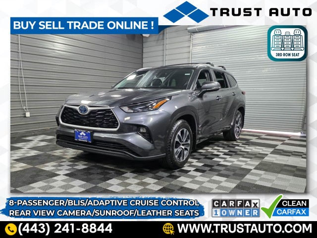 Magnetic Gray Metallic 2023 Toyota Highlander Hybrid XLE AWD SUV / Crossover All-Wheel Drive Continuously Variable Transmission