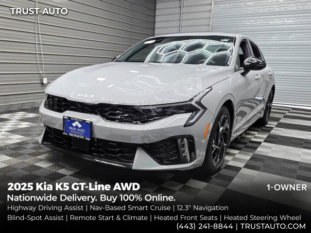 Wolf Gray 2025 Kia K5 Sedan All-Wheel Drive 8-Speed Automatic