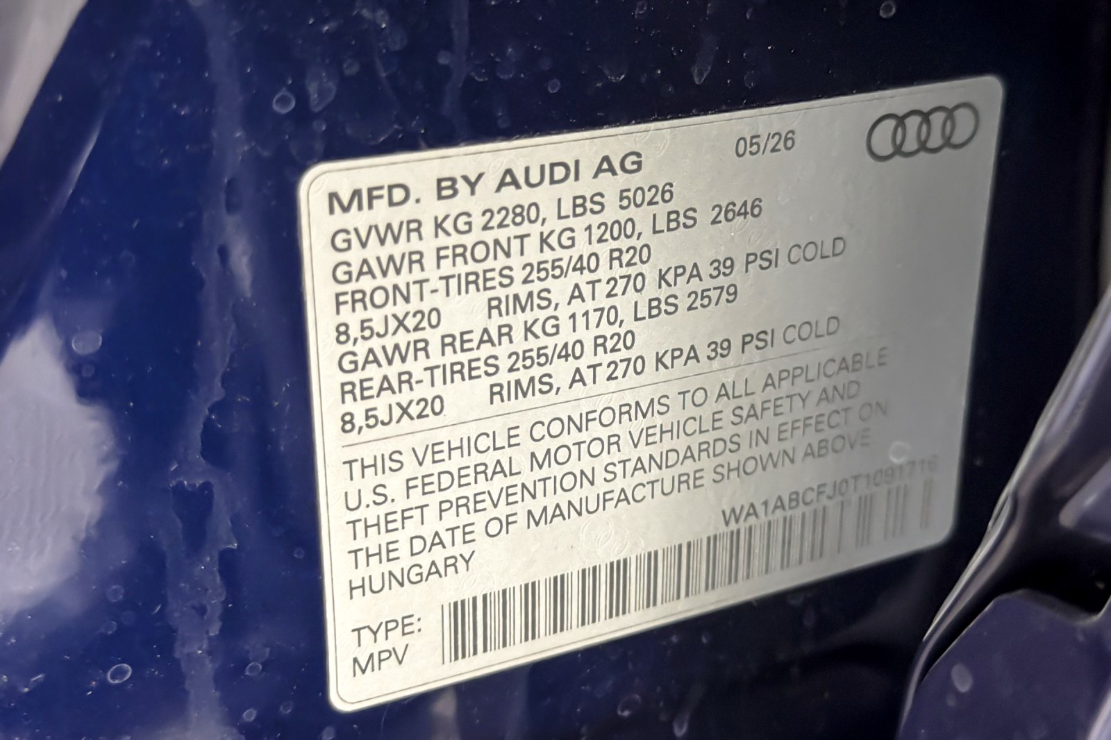 New 2026 Navarra Blue Metallic Audi S line quattro image 28