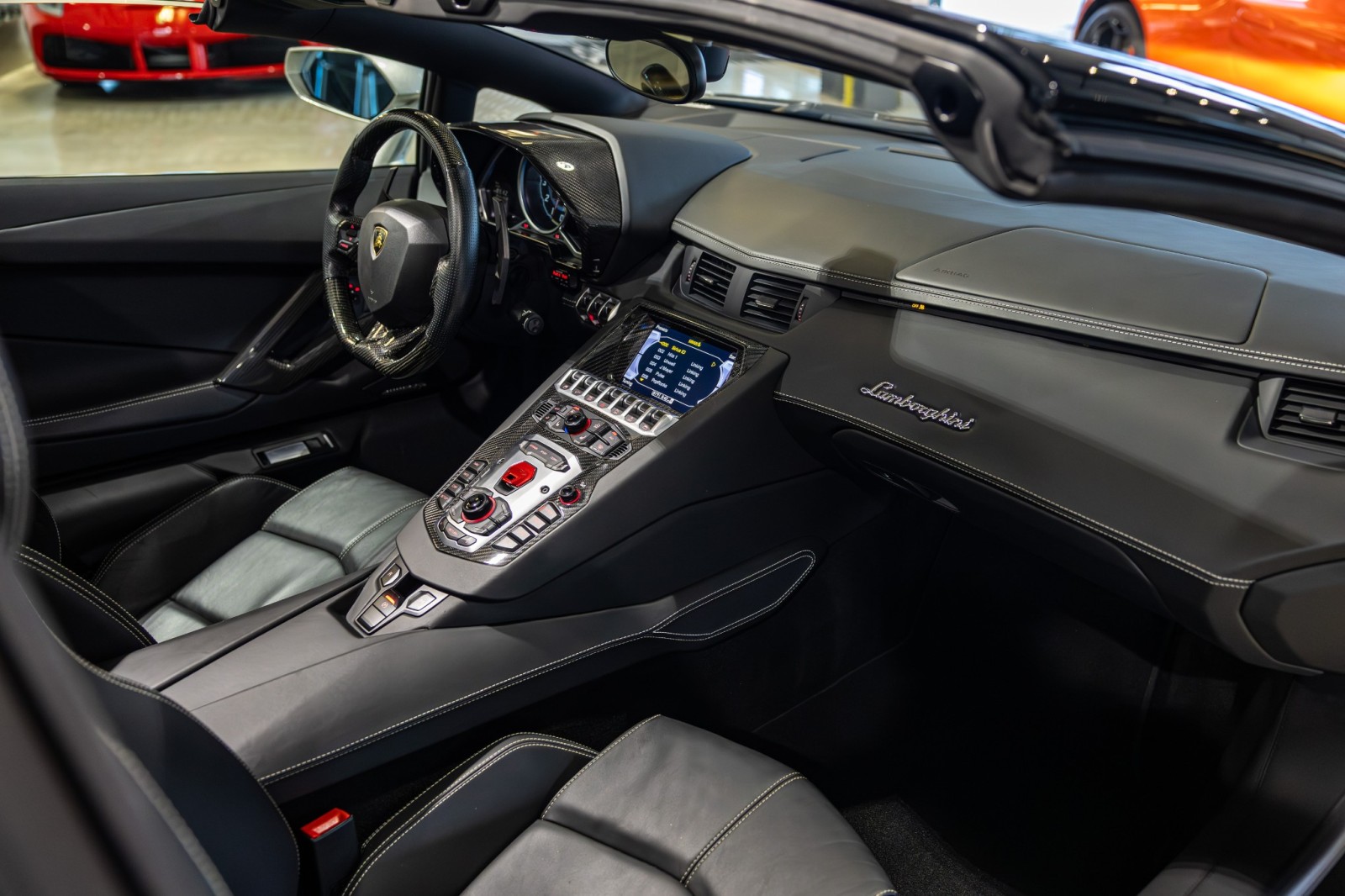 Used Car 2014 Lamborghini Aventador  Roadster - Grigio Antares Metallic - Transparent Engine Bonnet - Sensonum Sound System For Sale Under $440,000 In Boerne, Texas