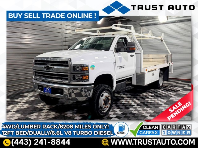 Summit White 2021 Chevrolet Silverado 5500HD Chassis Work Truck Regular Cab 4WD Pickup Truck Four-Wheel Drive Automatic