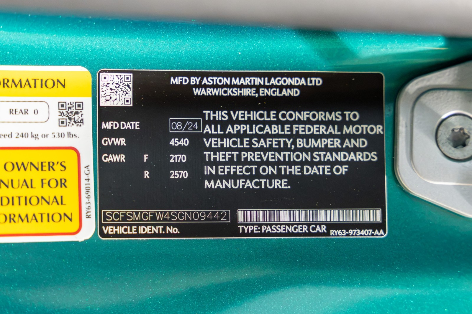 Used Car 2025 Aston Martin Vantage  For Sale Under $210,000 In Boerne, Texas