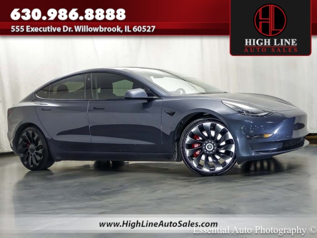 Midnight Silver Metallic 2022 Tesla Model 3 Sedan All-Wheel Drive Automatic