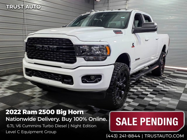 Bright White Clearcoat 2022 RAM 2500 Big Horn Crew Cab 4WD Pickup Truck Four-Wheel Drive 6-Speed Automatic