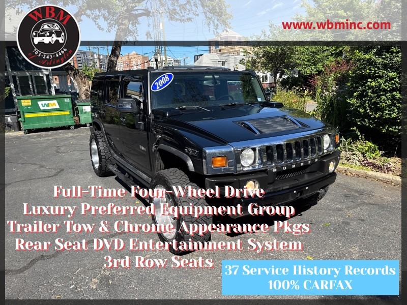 Black 2008 Hummer H2 SUV / Crossover Four-Wheel Drive Automatic