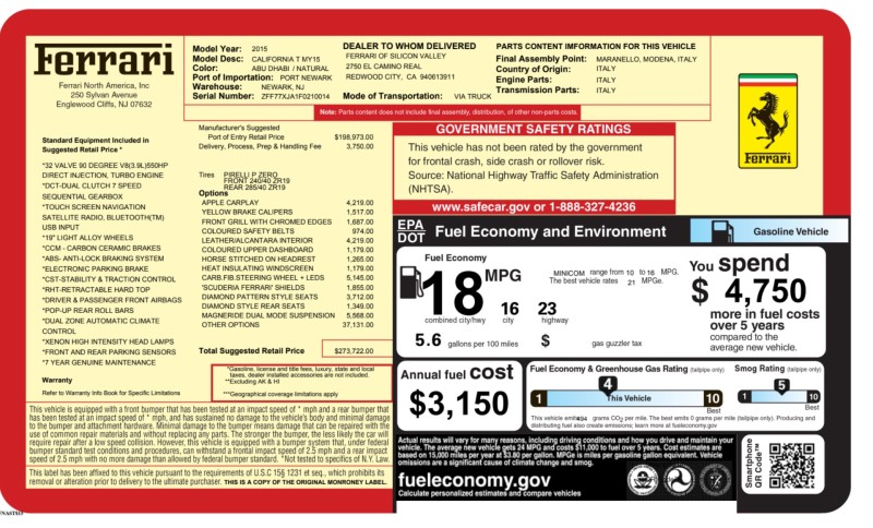 2015 Ferrari California T T in , 