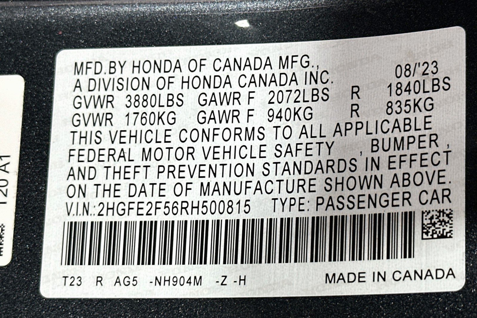 Used 2024 Meteorite Gray Metallic Honda Sport image 23