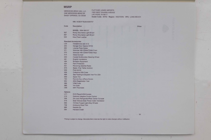 2004 Maybach 57 SWB in , 