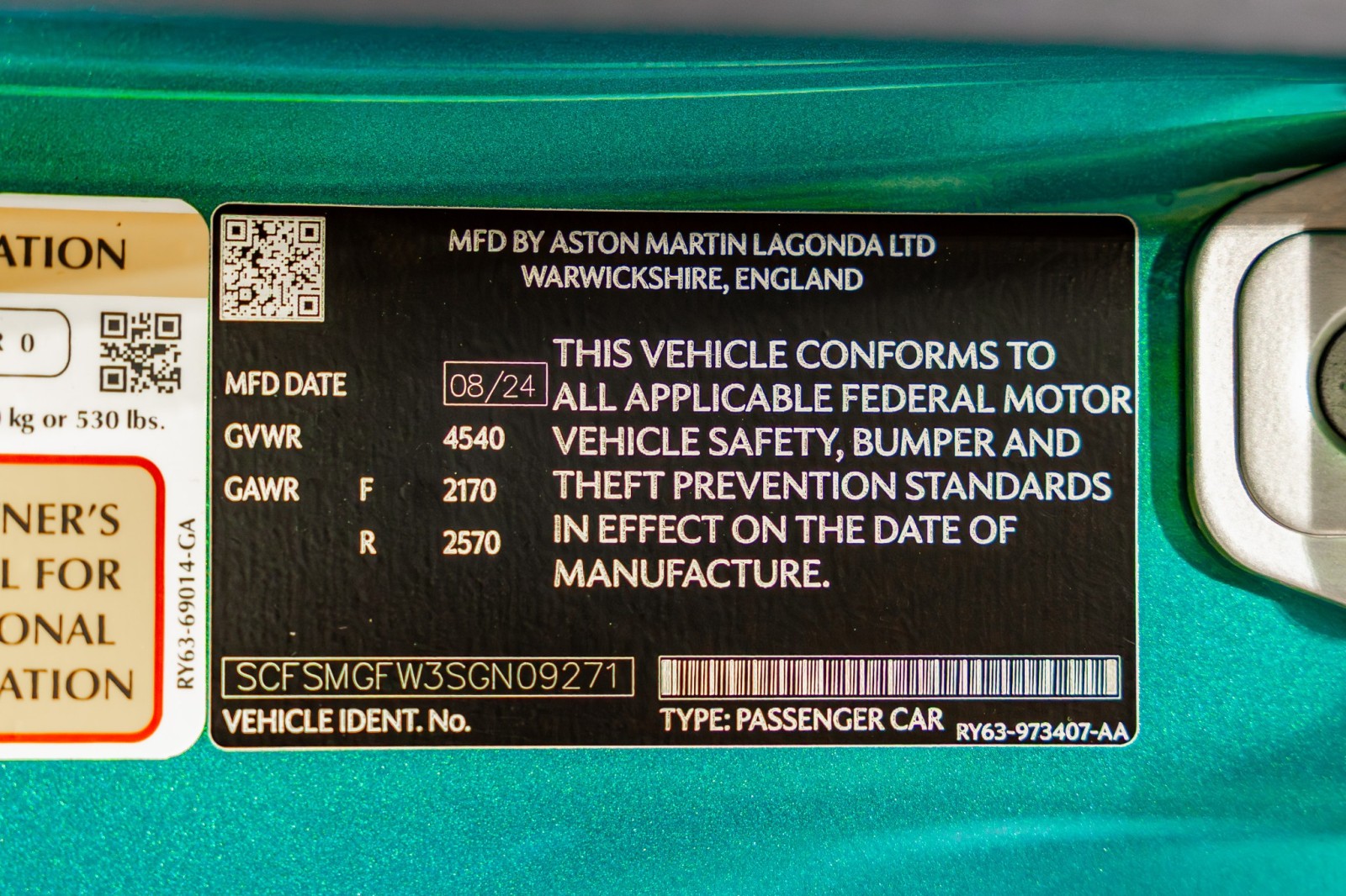 Used Car 2025 Aston Martin Vantage  For Sale Under $210,000 In Boerne, Texas