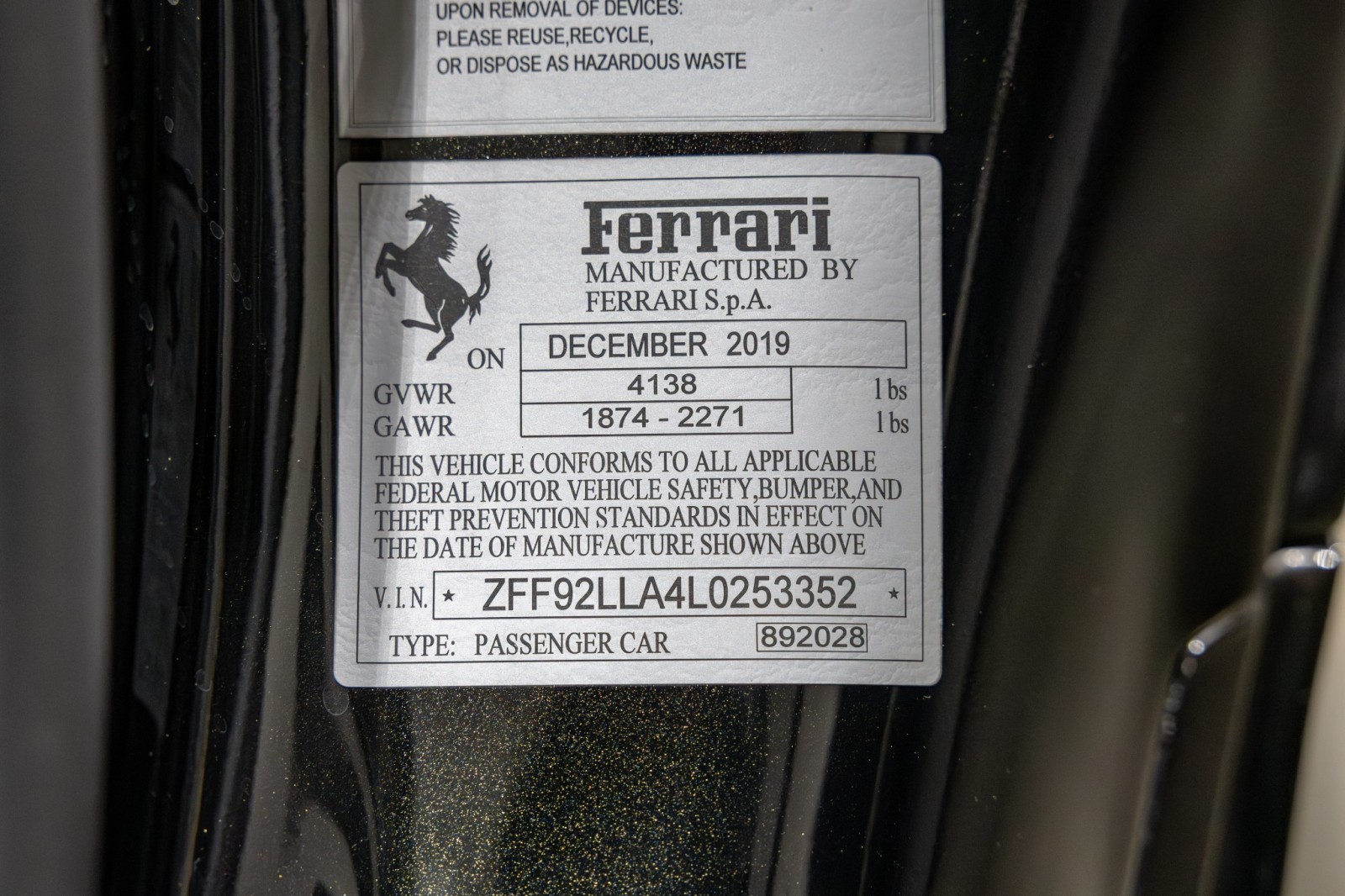 Used Car 2020 Ferrari F8 Tributo  For Sale Under $360,000 In Boerne, Texas