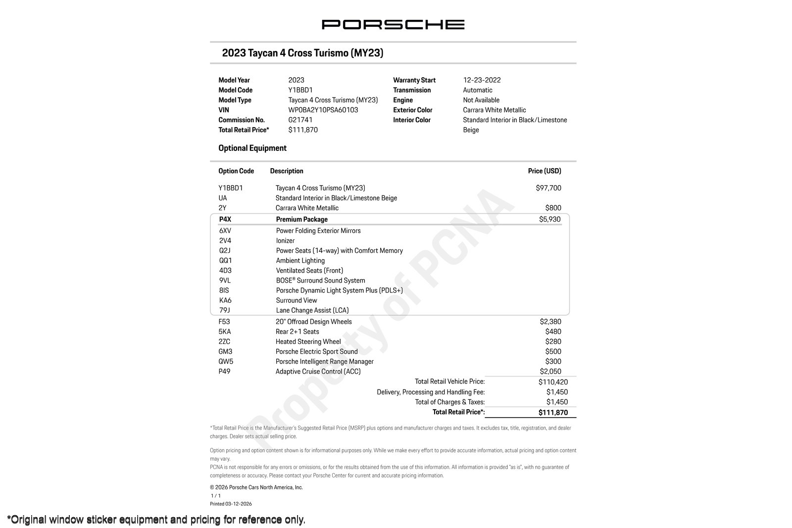 Used 2023 Carrara White Metallic Porsche 4 Cross Turismo AWD image 3