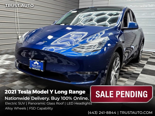 Deep Blue Metallic 2021 Tesla Model Y SUV / Crossover All-Wheel Drive 1-Speed Dual Clutch