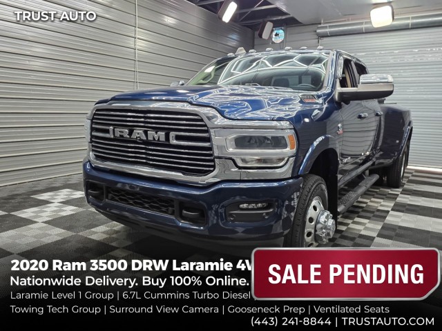 Patriot Blue Pearlcoat 2020 RAM 3500 Pickup Truck Four-Wheel Drive 6-Speed Automatic