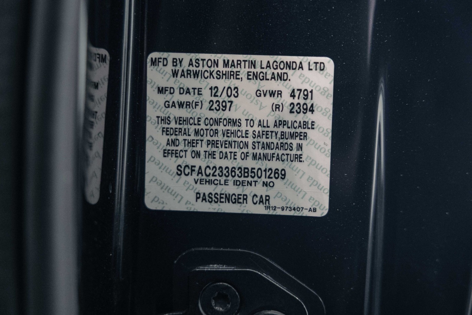 Used Car 2003 Aston Martin Vanquish  For Sale Under $80,000 In Boerne, Texas