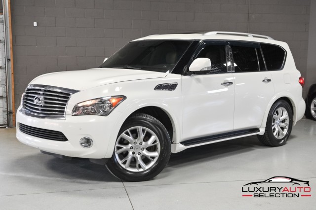 Moonlight White 2012 INFINITI QX56 4WD SUV / Crossover Four-Wheel Drive Automatic