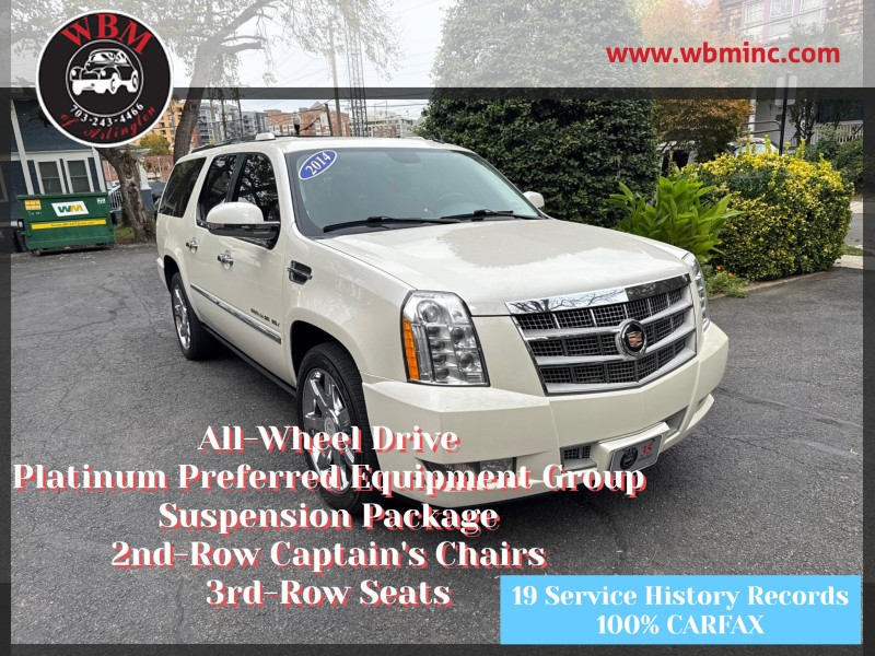 White Diamond Tricoat 2014 Cadillac Escalade ESV SUV / Crossover All-Wheel Drive Automatic