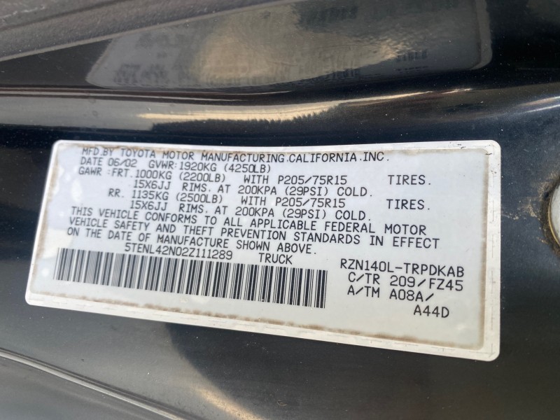 2002 Toyota Tacoma 1 OWNER AUTO AC 4 CYL in , 