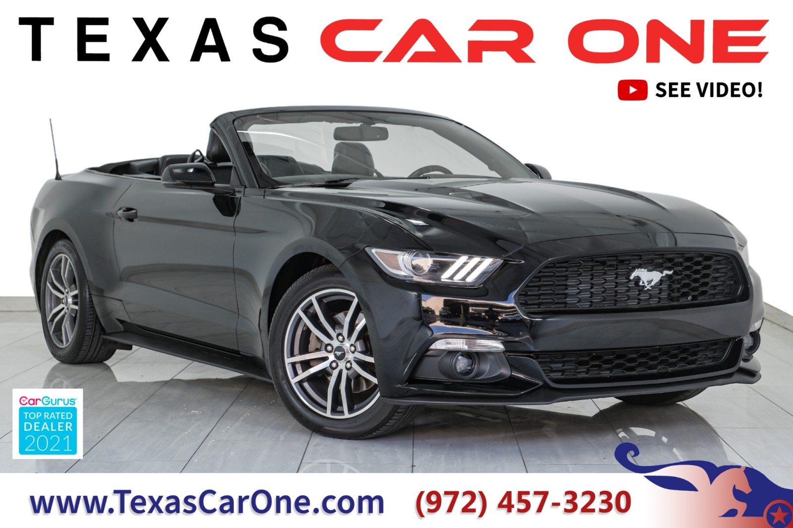 2016 Ford Mustang ECOBOOST PREMIUM AUTOMATIC LEATHER SEATS REAR CAME 1