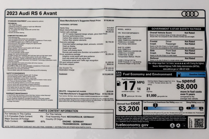 2023 Audi RS 6 Avant  in , 