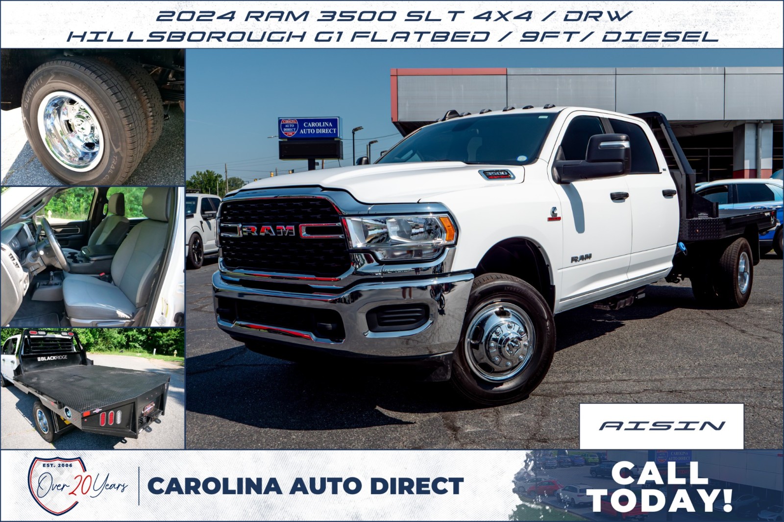 Bright White Clearcoat 2024 RAM 3500 Chassis Pickup Truck Four-Wheel Drive Automatic