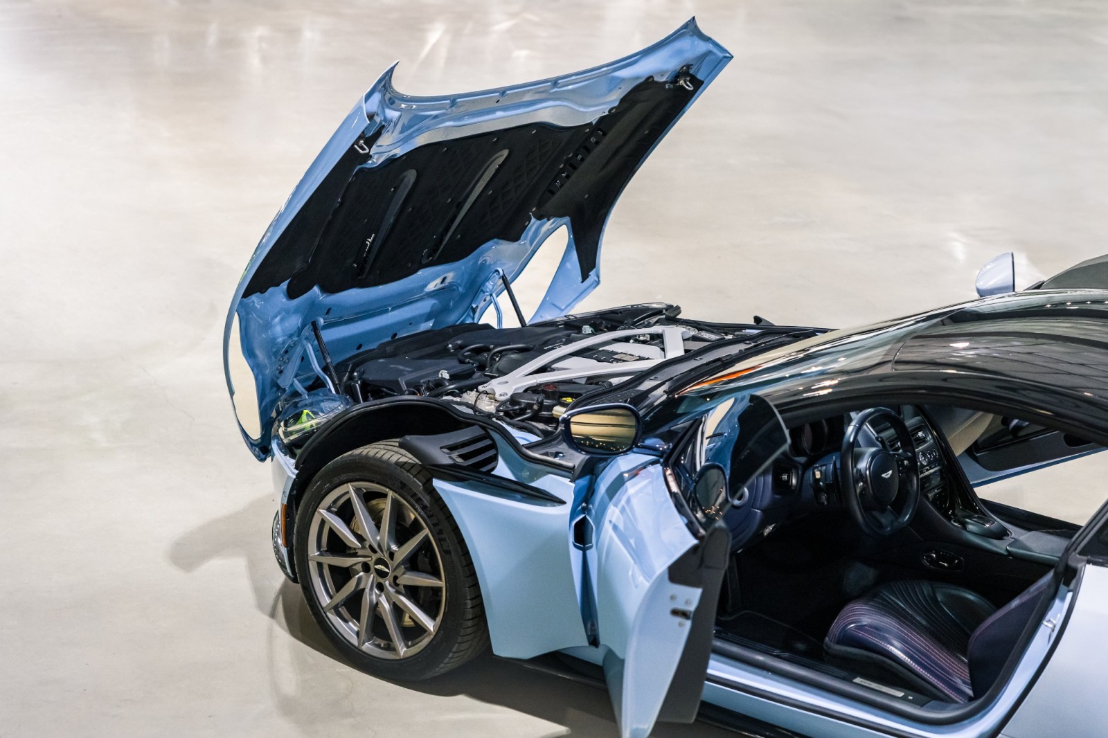 Used Car 2017 Aston Martin Db11  - Frosted Glass Blue Paint - Exterior Black Pack - Premium Audio For Sale Under $110,000 In Boerne, Texas