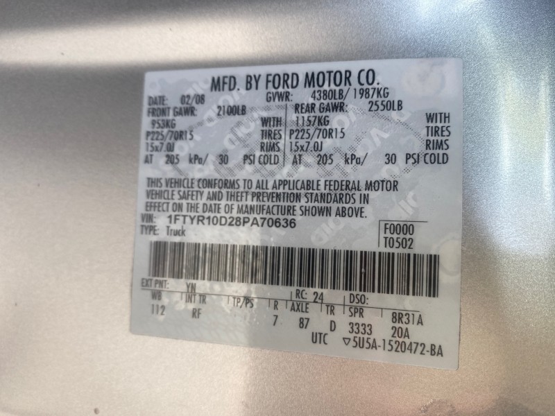 2008 Ford Ranger XL LOW MILES 49,420 in , 