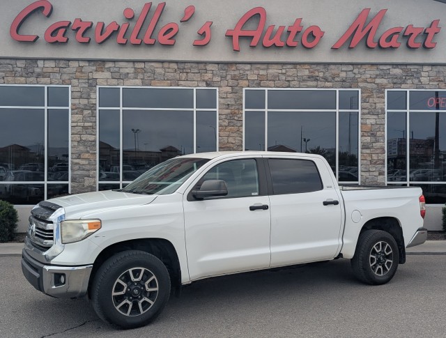 Super White 2016 Toyota Tundra SR5 CrewMax 5.7L FFV 4WD Pickup Truck Four-Wheel Drive Automatic