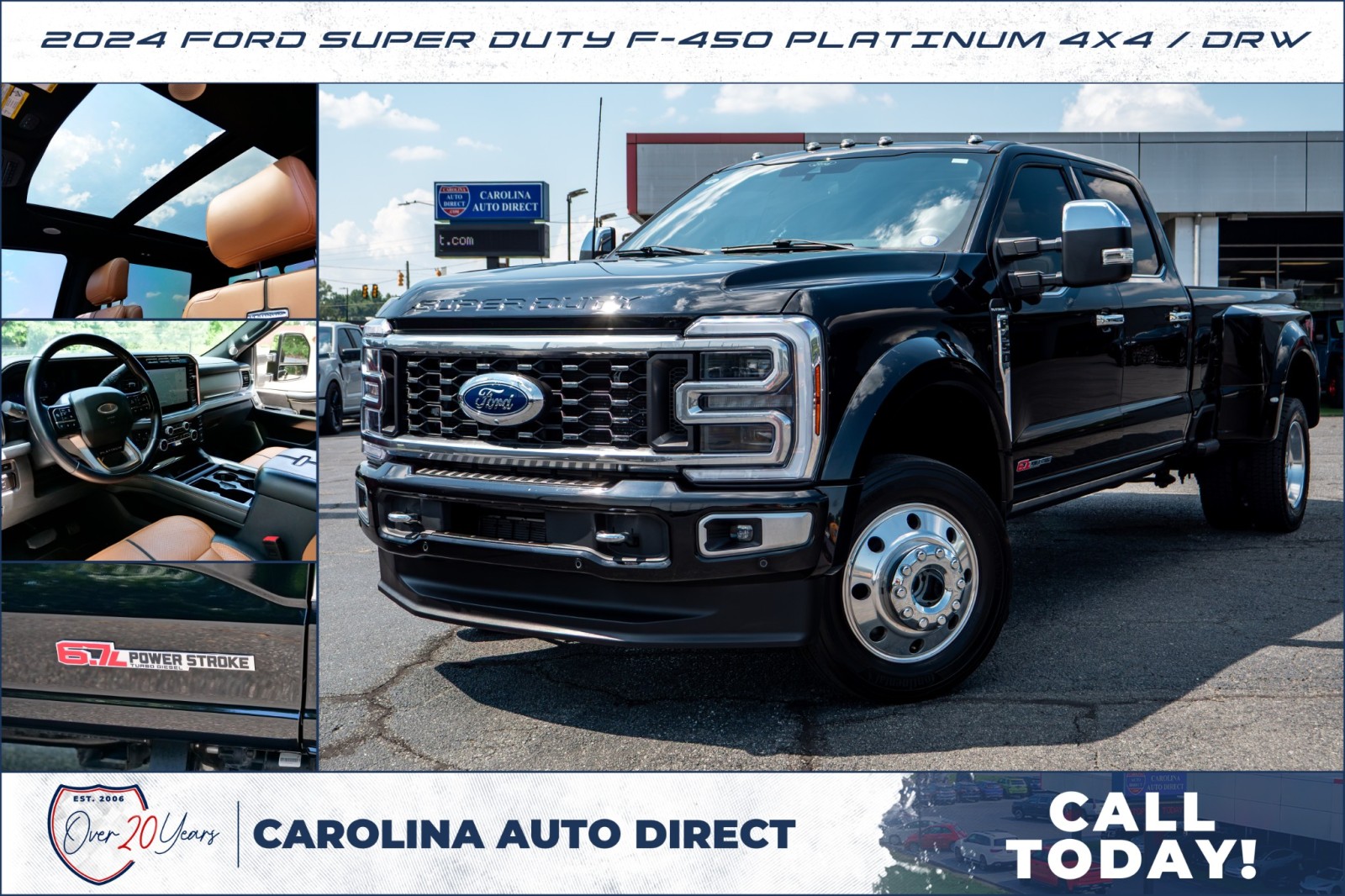 Agate Black Metallic 2024 Ford F-450 Super Duty Pickup Truck Four-Wheel Drive Automatic