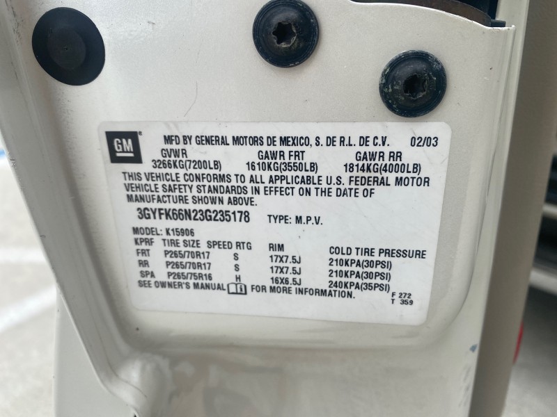 2003 Cadillac Escalade ESV SUV PEARL WHITE 4WD/AWD in , 