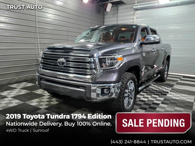 Magnetic Gray Metallic 2019 Toyota Tundra 1794 Edition CrewMax 5.7L 4WD Pickup Truck Four-Wheel Drive 6-Speed Automatic