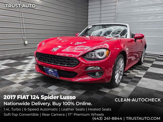 Rosso Red 2017 FIAT 124 Spider Convertible Rear-Wheel Drive 6-Speed Automatic